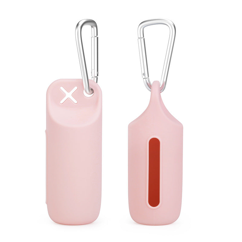Portable Poo Bag Dispenser for Dog Walks - Dusky Pink