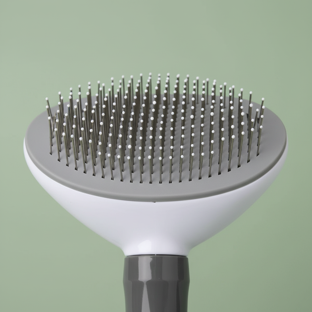 Soft Grip Fine Pin Slicker Brush – Detail