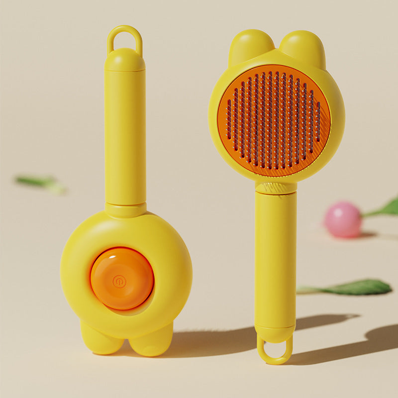 Rabbit Slicker Brush for Cats and Dogs - Yellow