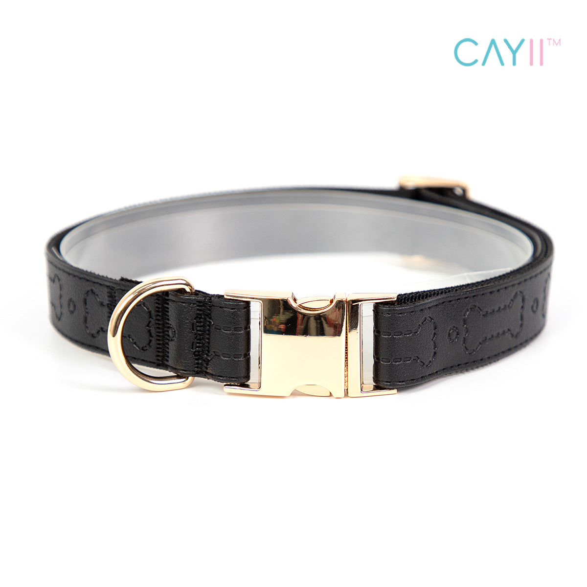Faux Leather Dog Collar and Lead - Black