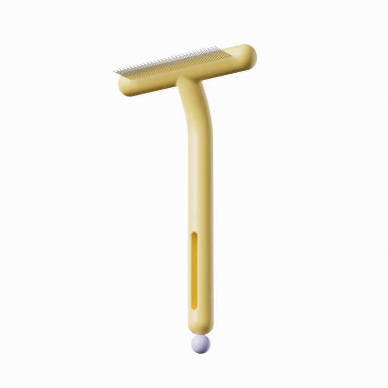 Rake Comb for Thick and Double Coats - Yellow