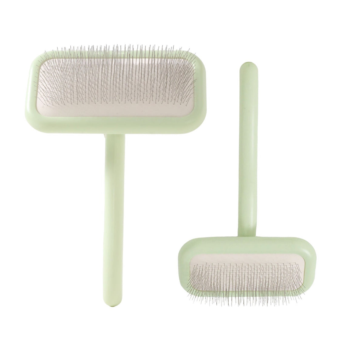 Cushioned Slicker Brush for Fluffy Coats - Mint Green