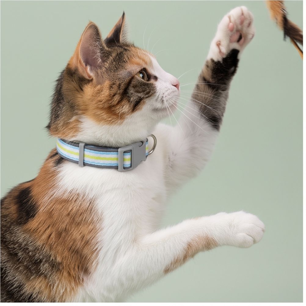 Colour Block Cotton Dog Collar and Lead