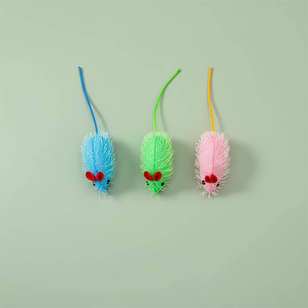 Cat Toy Mice 3 Pack – Flat Lay