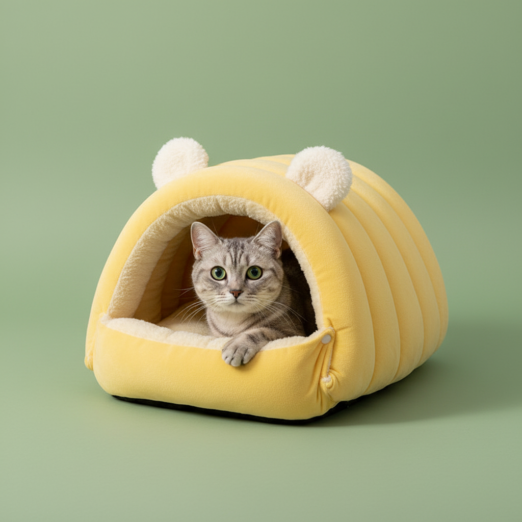 Enclosed Pet Nest Bed – Cat Lifestyle