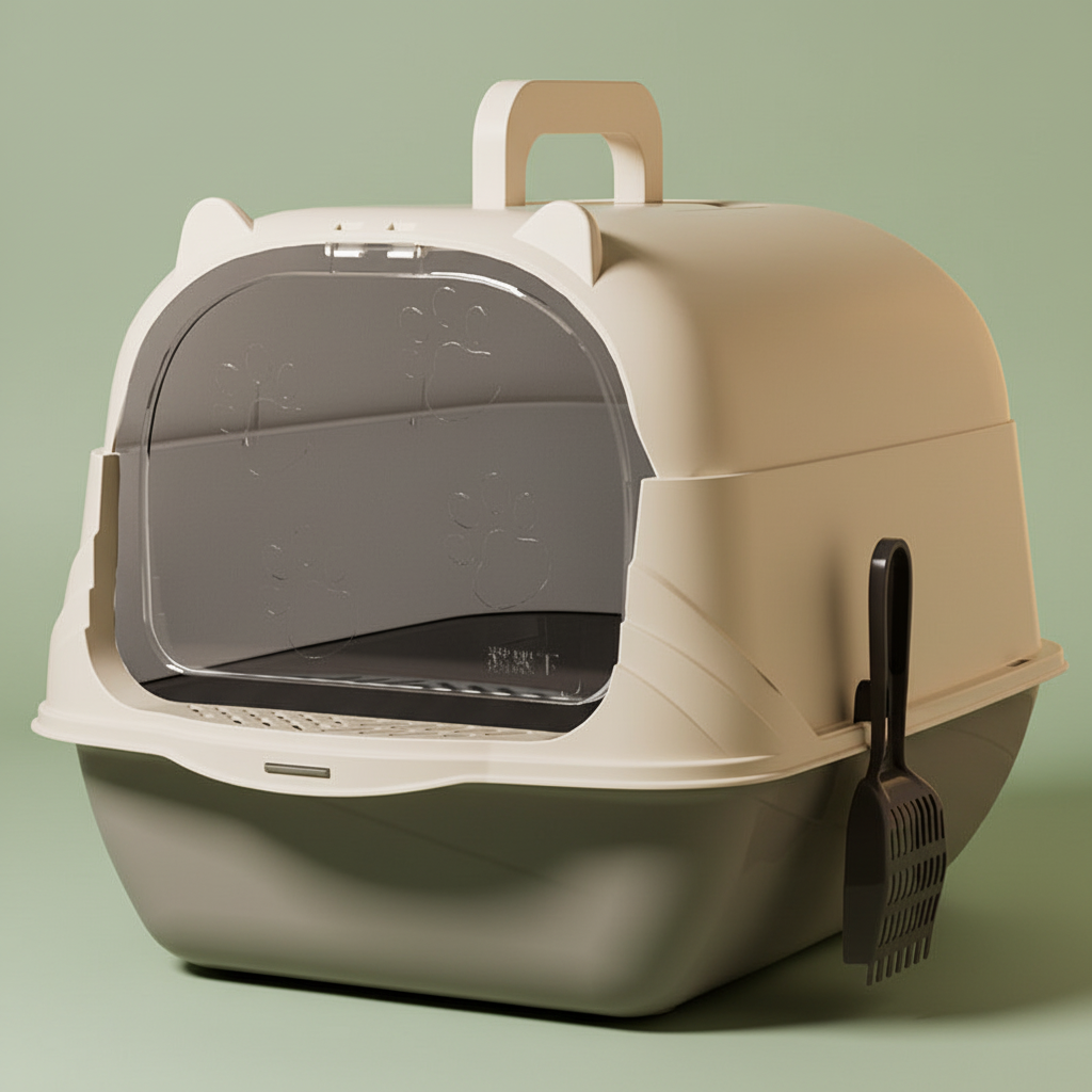 Large Enclosed Cat Litter Tray – Detail