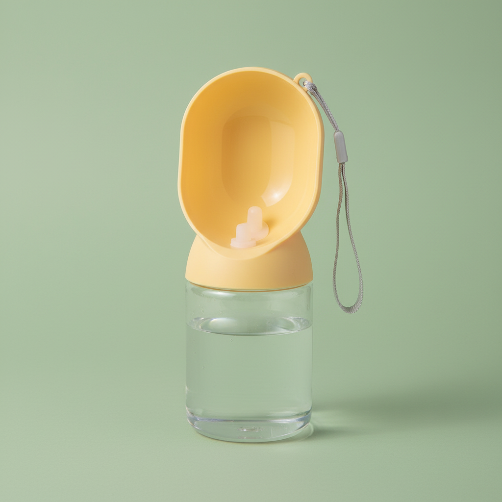 Pet Travel Water Cup – Lid Open