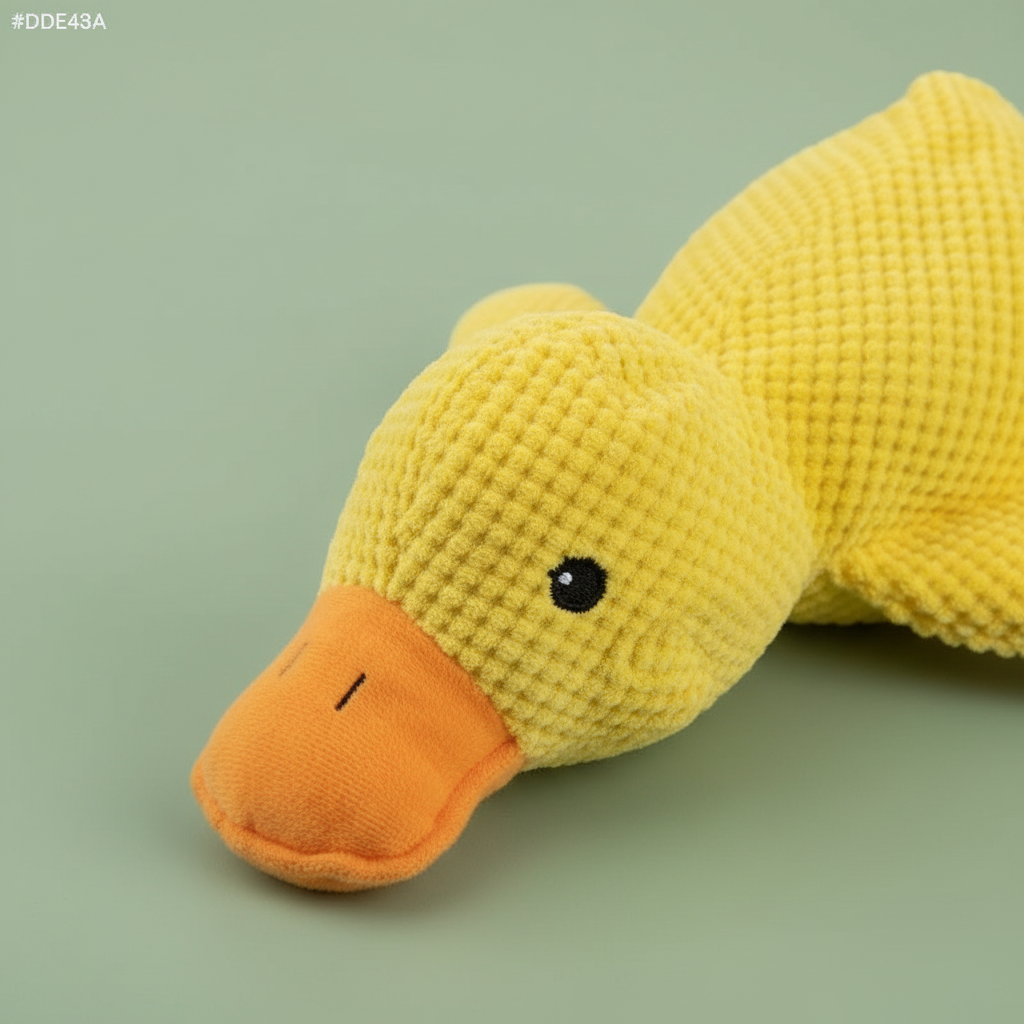 Squeaky Plush Duck Dog Toy – Detail