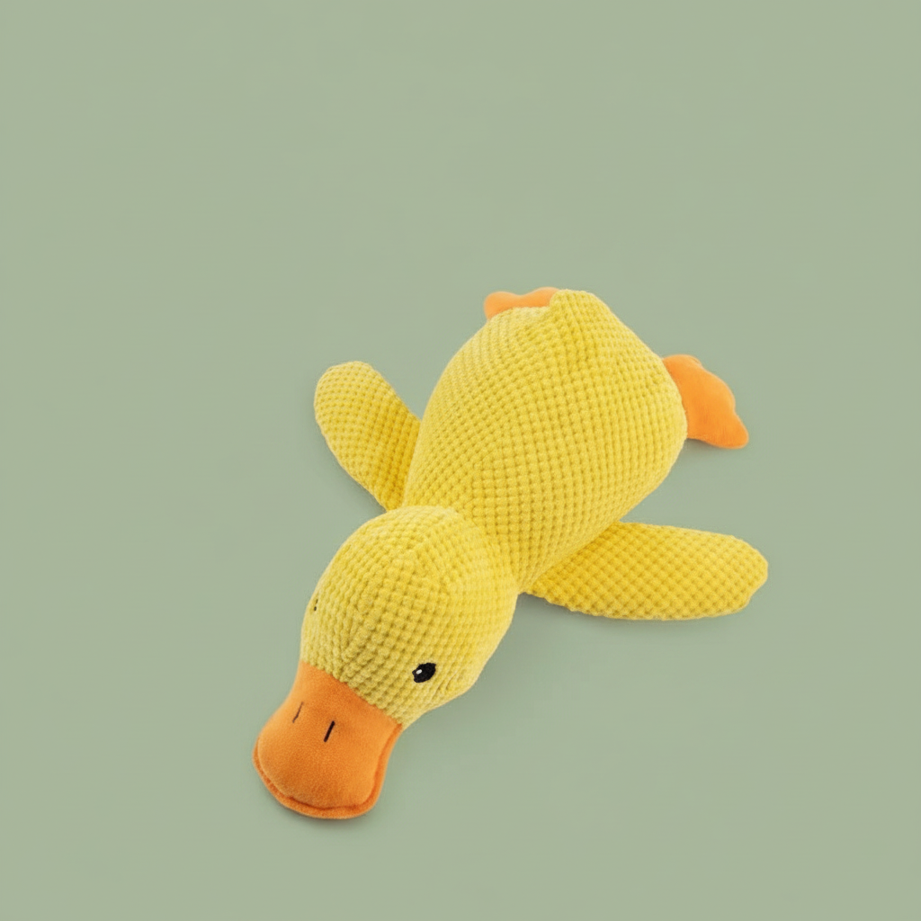 Squeaky Plush Duck Dog Toy – Hero