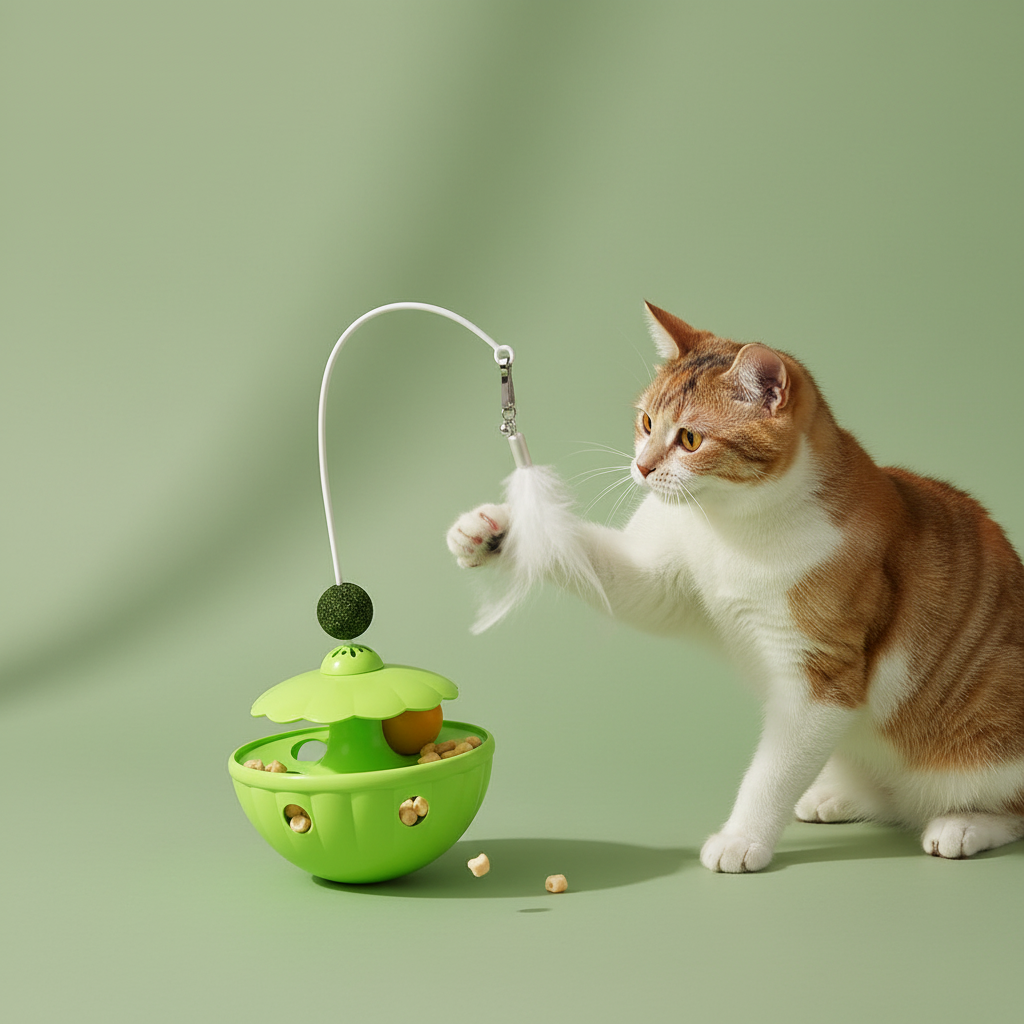 Tumbler Puzzle Feeder for Cats – Lifestyle