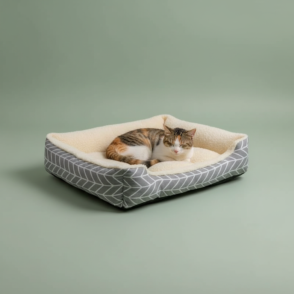 Washable Square Pet Bed – Lifestyle