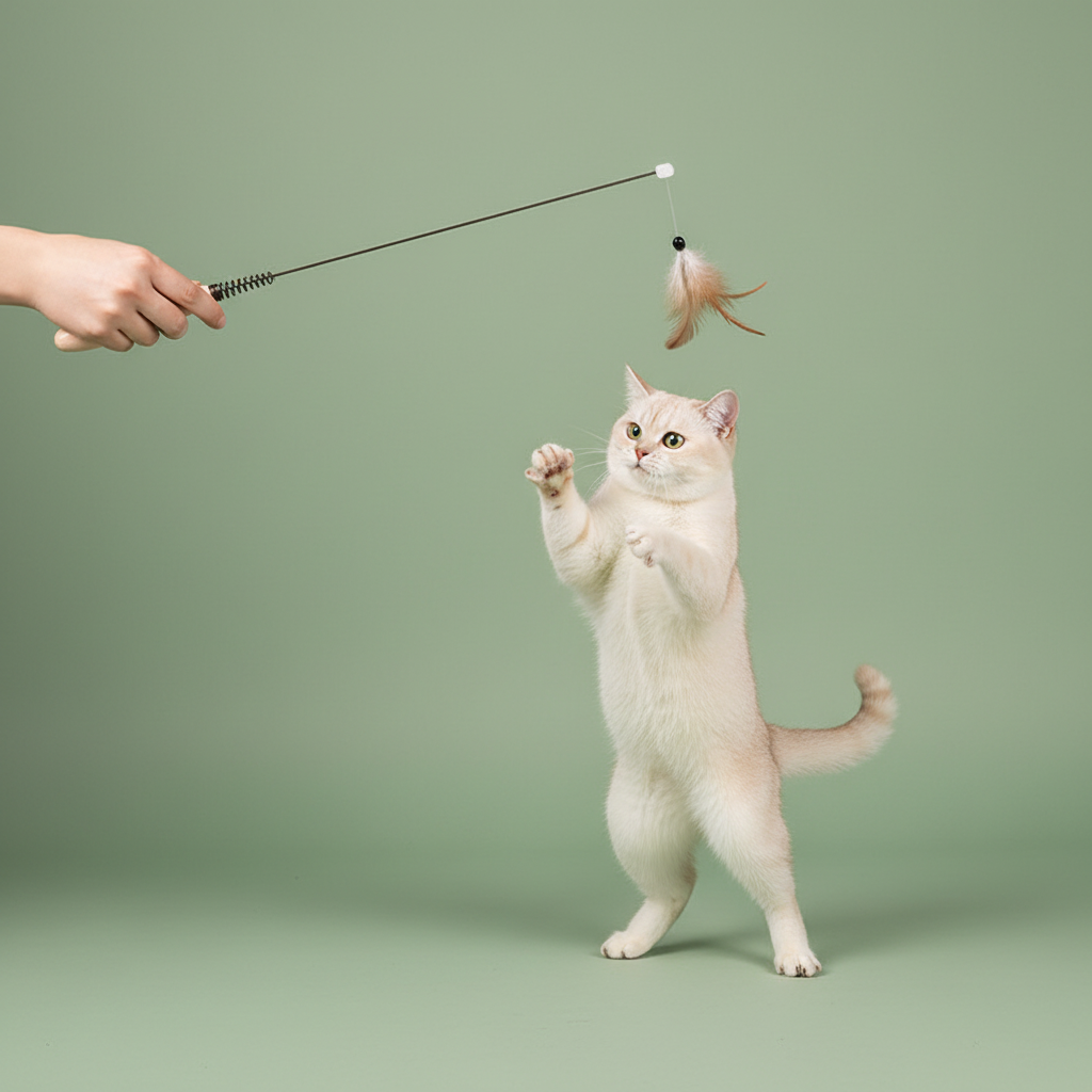 Wooden Handle Cat Wand – Lifestyle